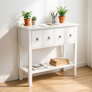 white furniture,white console table & side table